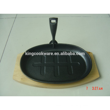 pre-seasoned cast iron sizzling pan plate with good quality